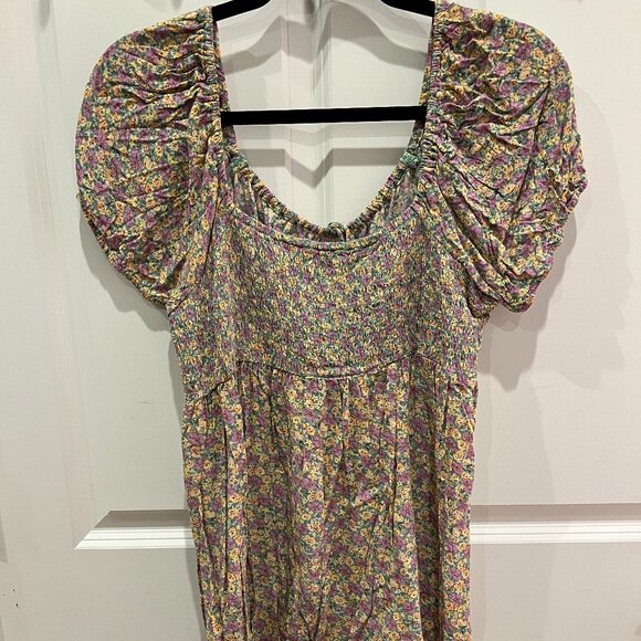 American Eagle Floral Puff-Sleeve Mini Dress in XL - Picture 4 of 5